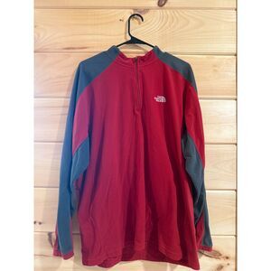 The North Face Men's Red Quarter Zip Pull Over Fleece